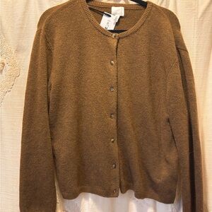 H&M Warm Brown Button-Up Cardigan